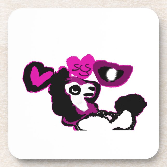 Porta-copo Arte de poodle roxo (Frente)