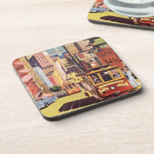 Porta-copo Arte de Poster de Viagem de San Francisco de Carri