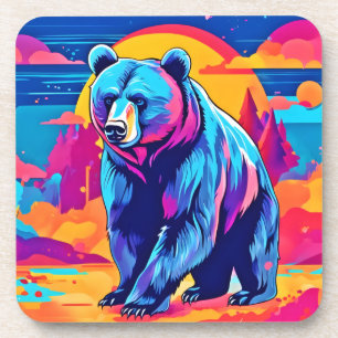Porta-copo Arte de Urso Vibrante