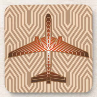 Porta-copo Arte Deco Avião, Bronze, Dourado e Triste