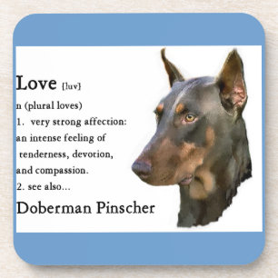 Porta-copo Arte do Doberman Pinscher O Amor É...