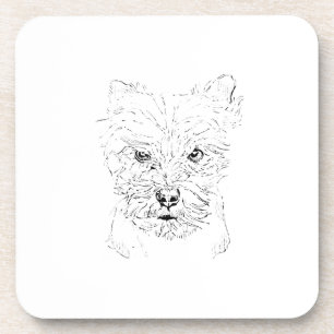 Porta-copo Arte do Yorkshire Terrier, Desenho Minimalista