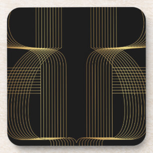 Porta-copo Arte Dourada, preta, elegante, legal, única linha