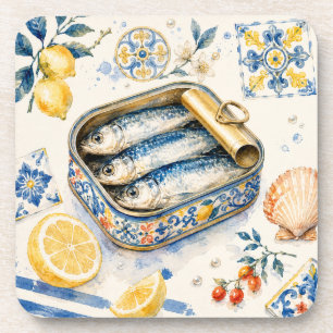 Porta-copo Arte em Aquarela de Sardinha Siciliana