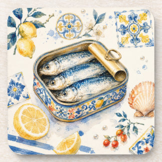 Porta-copo Arte em Aquarela de Sardinha Siciliana