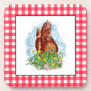 Porta-copo Arte em frango desenhada à mão