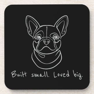 Porta-copo Arte em linhas de Bulldog Francês. Construído Pequ