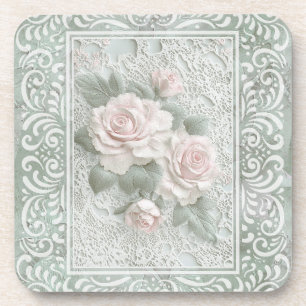 Porta-copo Arte em Renda Floral Vintage