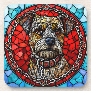Porta-copo Arte em Vidro Pintado de Cachorro