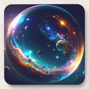 Porta-copo Arte Fantasia Galáxia Bolha Cósmica