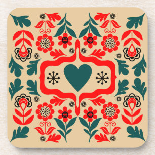 Porta-copo Arte Floral Abstrata Boho