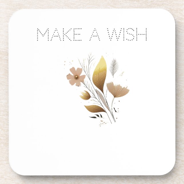 Porta-copo arte floral de folha de ouro (Frente)