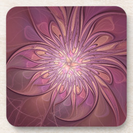 Porta-copo Arte floral fractal moderna abstrata cores de frut