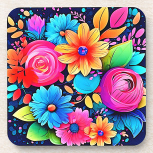 Porta-copo Arte Floral Vibrante
