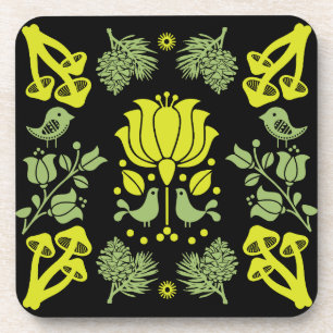 Porta-copo Arte Folclórica de Cogumelos Florestais Nórdicos