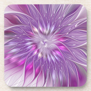 Porta-copo Arte Fractal Abstrato de Paixão Puro Rosa