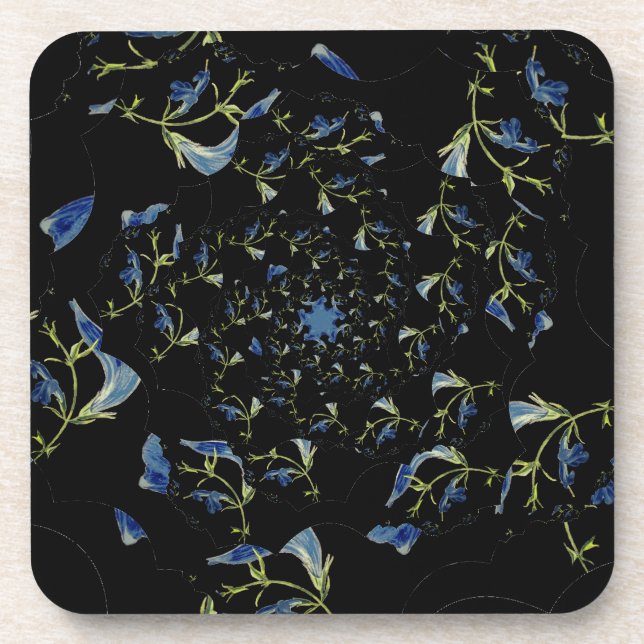 Porta-copo Arte fractal de Blue e Black Sage (Frente)