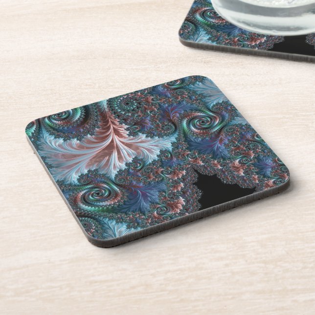 Porta-copo Arte Fractal de Mandelbrot Boho Hippie Colorido Gr (Left Side)