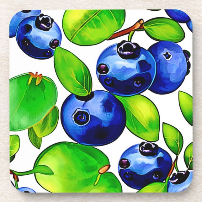 Porta-copo Arte fresca de mirtilo (Frente)