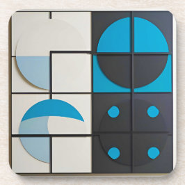 Porta-copo Arte Minimalista Abstrata Com Formas Geométricas