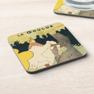 Porta-copo Arte Nova Antiga, La Goulue por Toulouse Lautrec