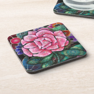 Porta-copo Arte Novo Botânico Floral Cor-de-Rosa Caprichoso