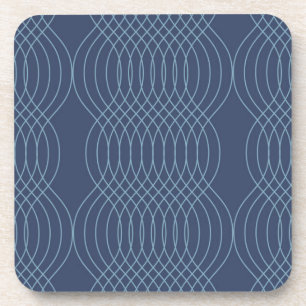Porta-copo Arte ondulada azul, decorativa, simples, moderna,