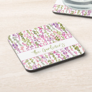 Porta-copo Arte Personalizada de Videira Floral em Aquarela L