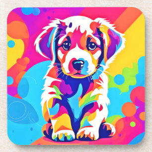 Porta-copo Arte "Puppy" vibrante