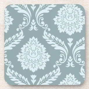 Porta-copo Arte Rococó Damask I Azul Ovo de Pato+Turquesa