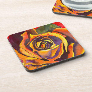 Porta-copo Arte Rosa Dourada