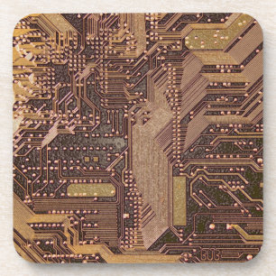 Porta-copo Arte tecnológica de placa de circuito cibernético 