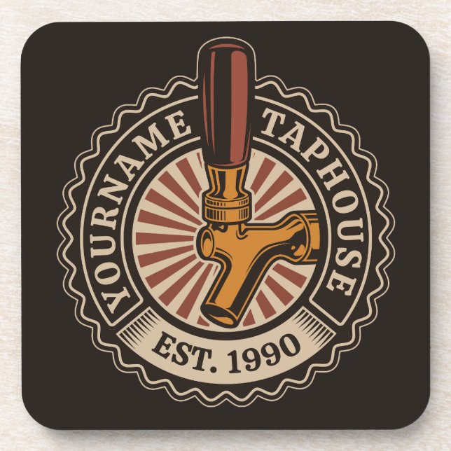 Porta-copo Artesanato DE NOME Personalizado Bar de cervejaria (Frente)