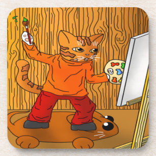 Porta-copo Artista Painter Cat