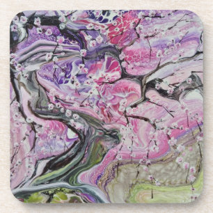 Porta-copo Árvore de flor de cereja rosa