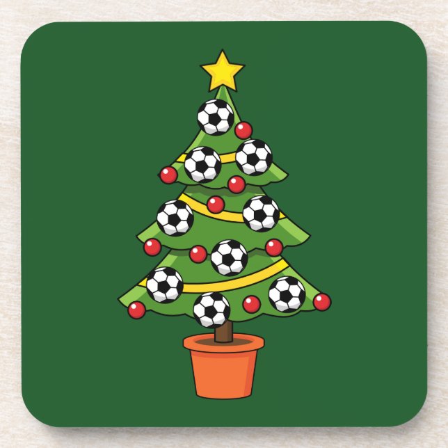Porta-copo Árvore de Natal de Futebol (Frente)