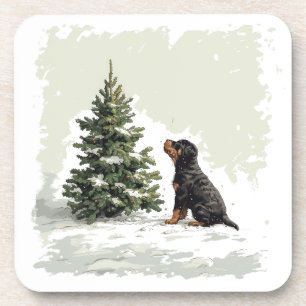 Porta-copo Árvore de Natal do Cão Rottweiler