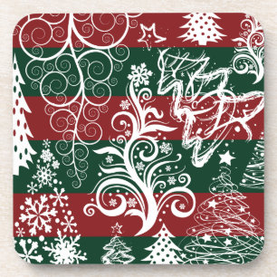 Porta-copo Árvore de Natal Festiva Vermelha Vermelha, Festiv