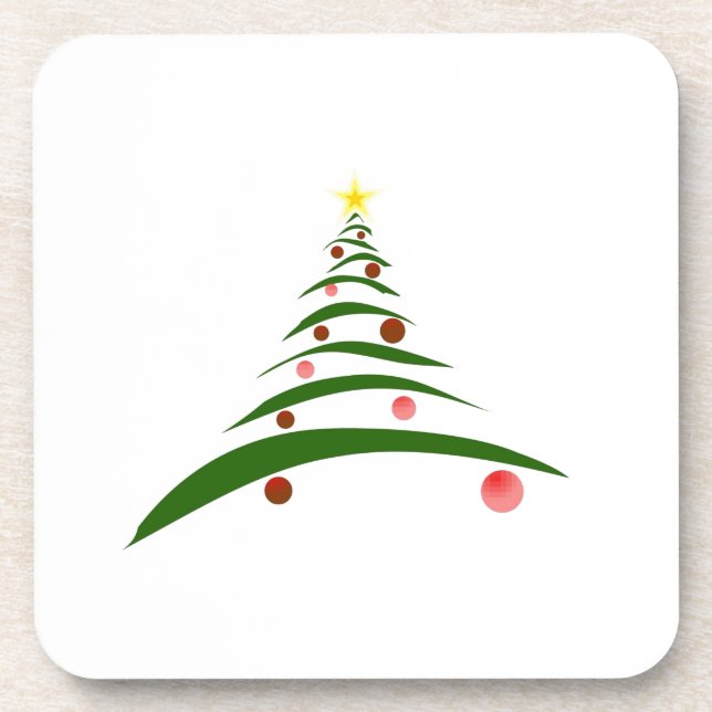 Porta-copo Árvore de Natal na moda (Frente)