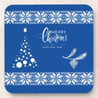 Árvore de Natal. Travesseiro decorativo de cor azu