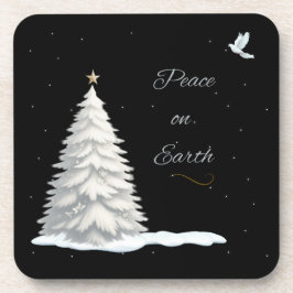 Porta-copo Árvores de Natal brancas portas copos de paz