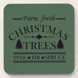 Porta-copo Árvores de Natal de Pinheiro Frescas de Fazenda Mo