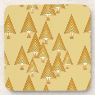 Porta-copo Árvores de Natal metálicas modernas - ouro amarelo