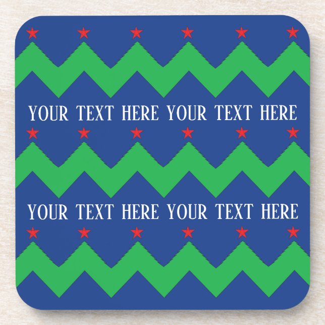 Porta-copo Árvores Verdes e Estrelas Vermelhas das Portas cop (Frente)