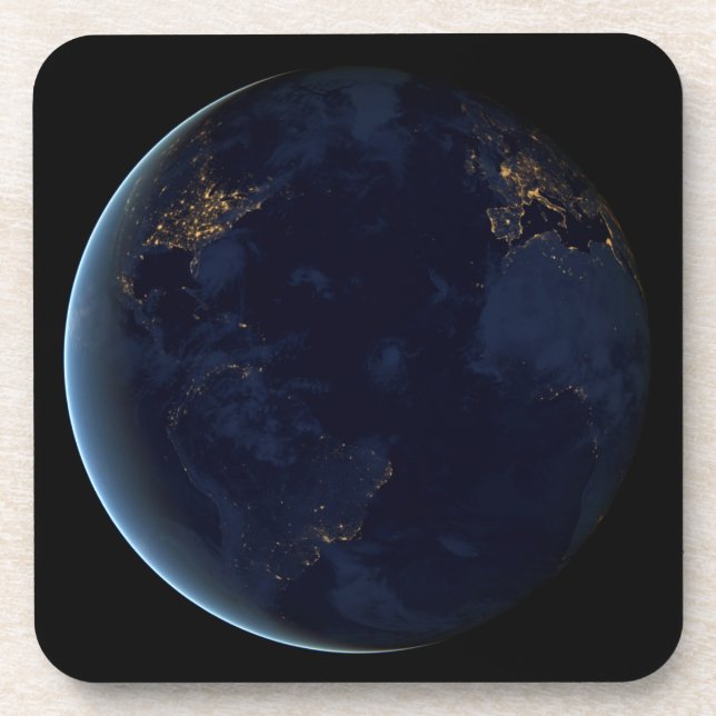 Porta-copo As Luzes da Terra à Noite (Frente)