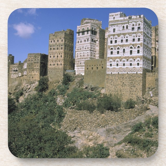 Porta-copo Ásia, Iêmen, Al Hajjara. Edifícios e apenas (Frente)