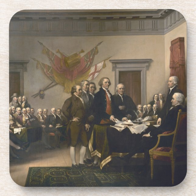 Porta-copo Assinando a declaração de independência, o 4 de (Frente)