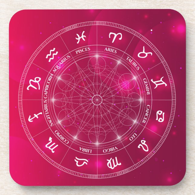 Porta-copo Astrologia moderna Roda Zodiac presente (Frente)
