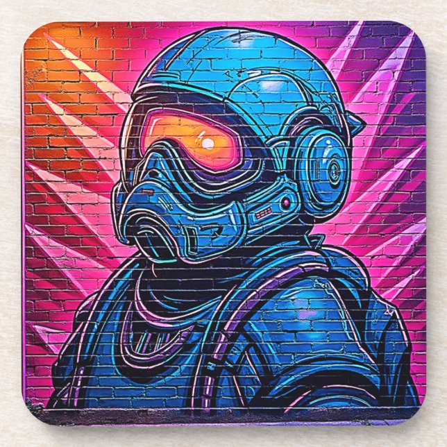 Porta-copo Astronauta Neon Cyberpunk (Frente)