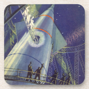 Porta-copo Astronautas de Ficção Científica Vintage em Nave E
